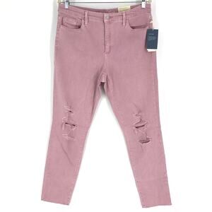 Universal Thread High-Rise Pink Skinny Jeans Size 14 Distressed NWT